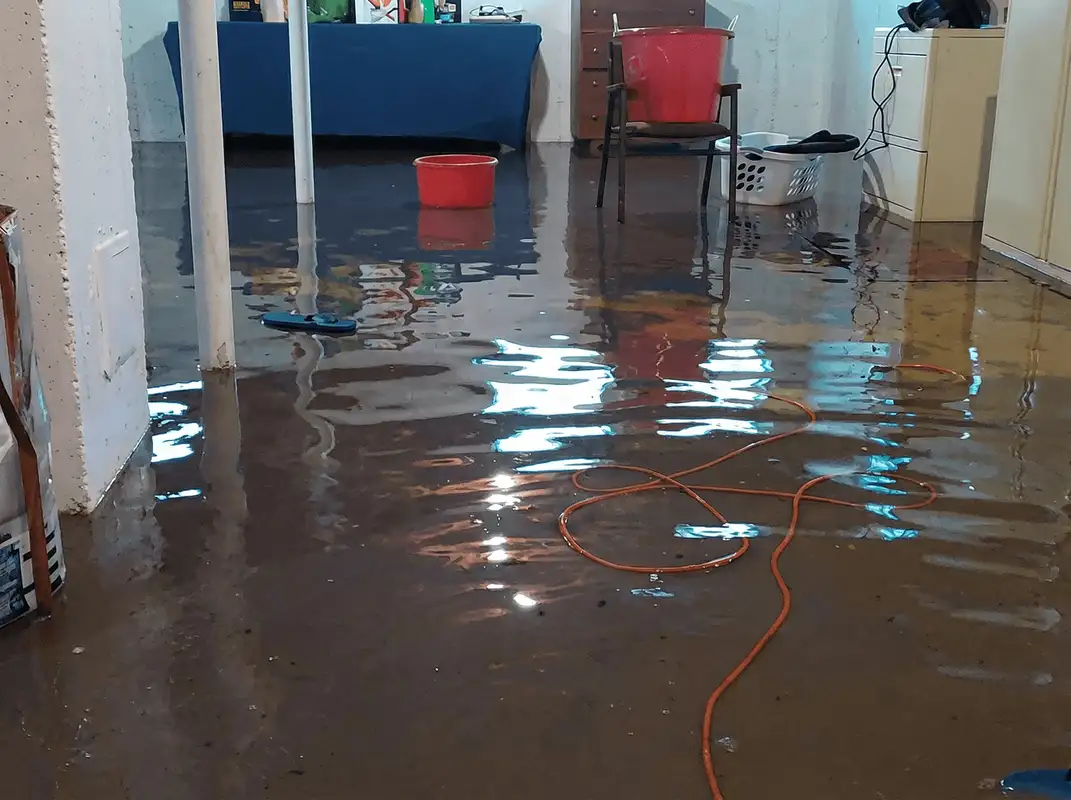 Basement with boiler, cabinets and washing machine completely flooded in Phoenix, AZ