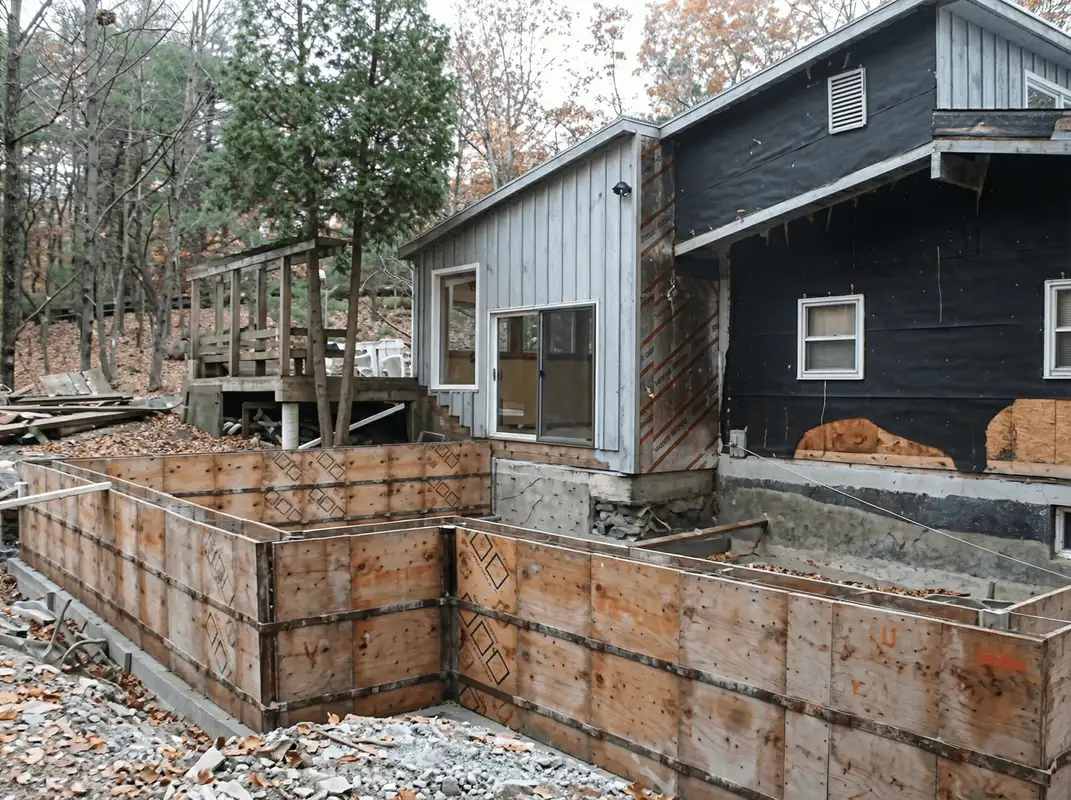 Prepared site with foundation forms for home remodeling and addition project in Phoenix, AZ